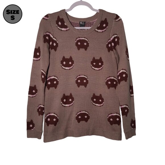 Steven Universe: Cookie Cat USED Women's Sweater (S, Tan, Cartoon Network) - Picture 1 of 7